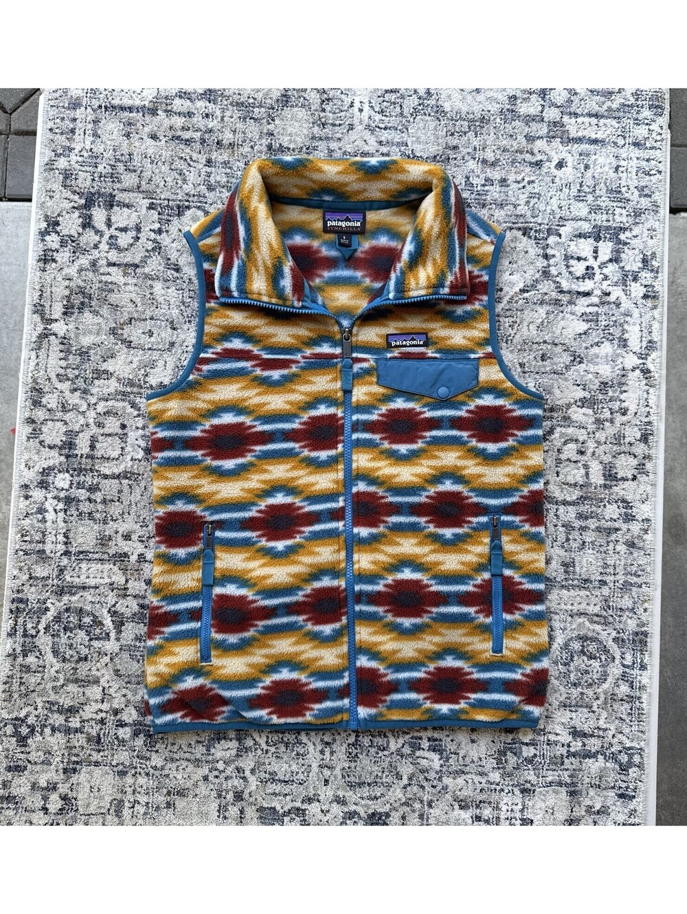 NEW Women's S Patagonia Synchilla Snap-T Fleece Vest Prairie Gold Wild Desert